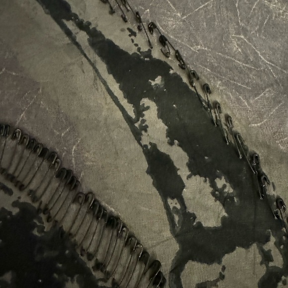 Sean John Men's Safety-Pinned Black Rhinoceros T-Shirt Marbled Grey 3XL P Diddy - Picture 5 of 6